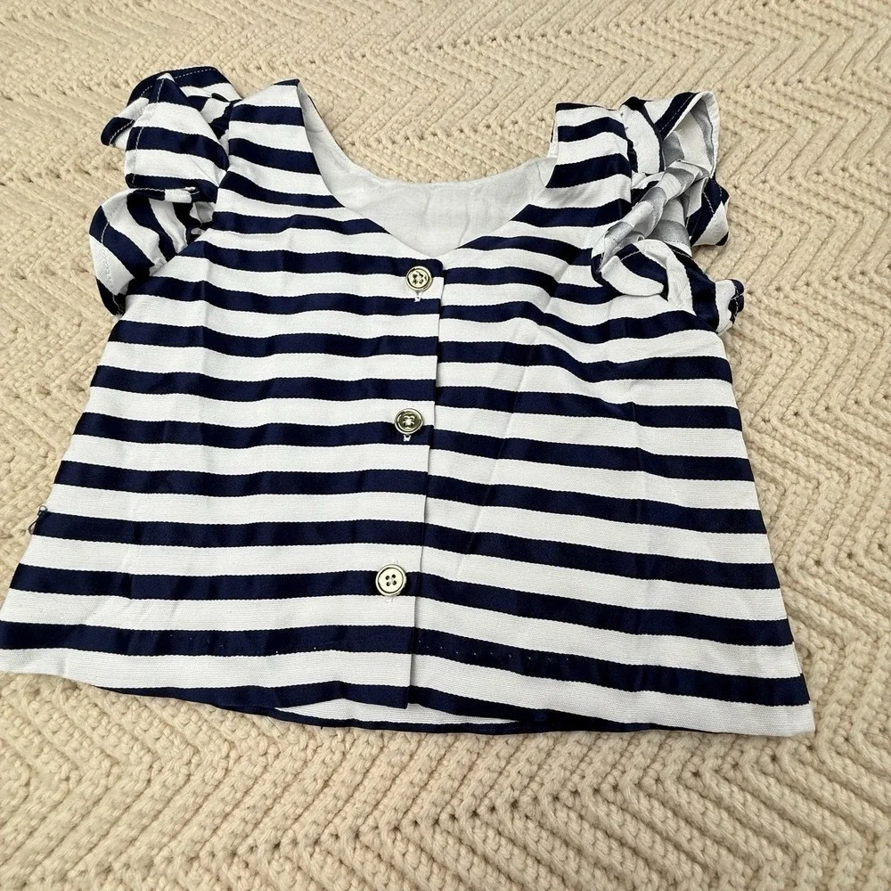 Janie and Jack Shirt Lot of 3 Size 2T Stripes Buildings Eyelet Preppy S/S Cute‎